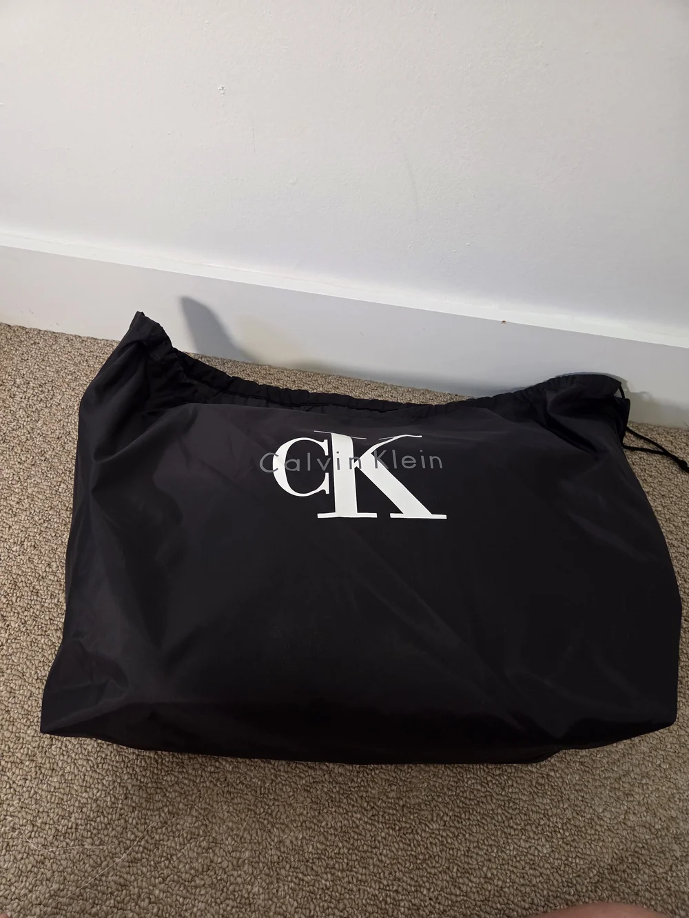 VINTAGE Calvin Klein Black Leather Messenger Bag for Men